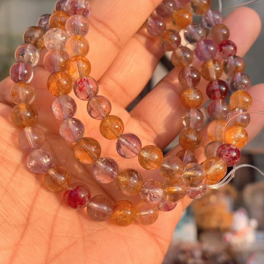 水晶手串未镶嵌7mm梦幻胶花手串多样性发其一