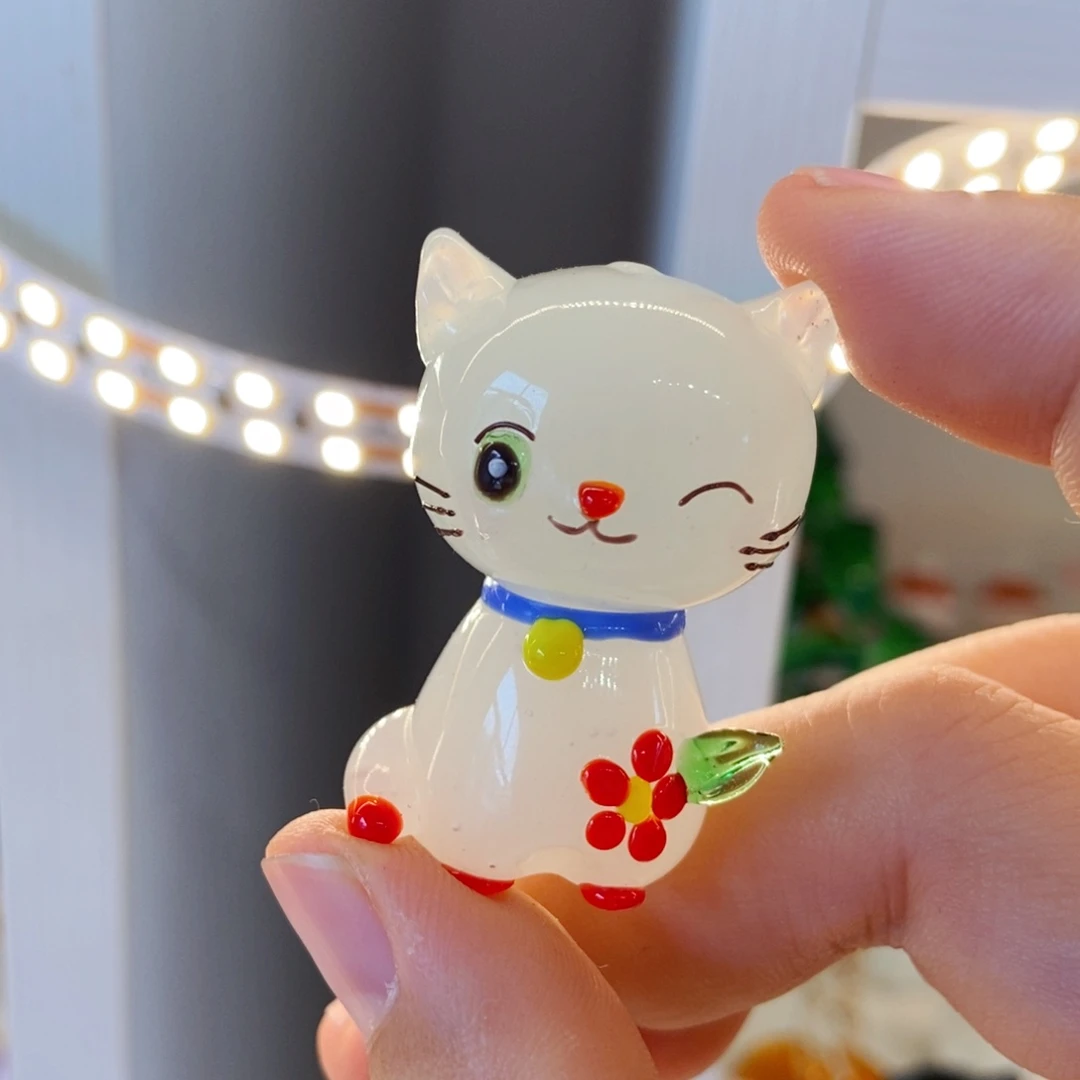 琉璃手工艺品猫咪