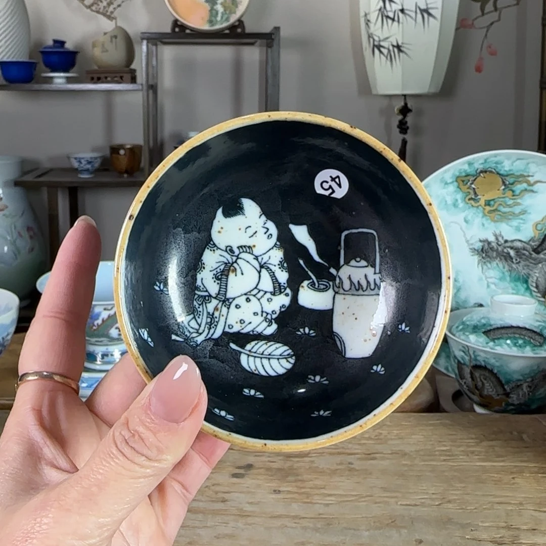 杯景德镇陶瓷柴烧多人