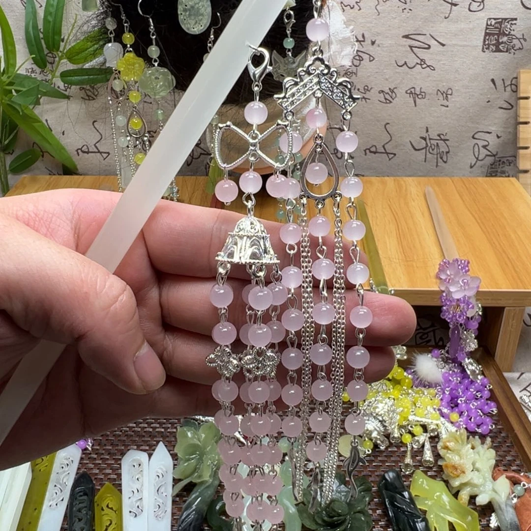 蛇纹石玉合金发饰