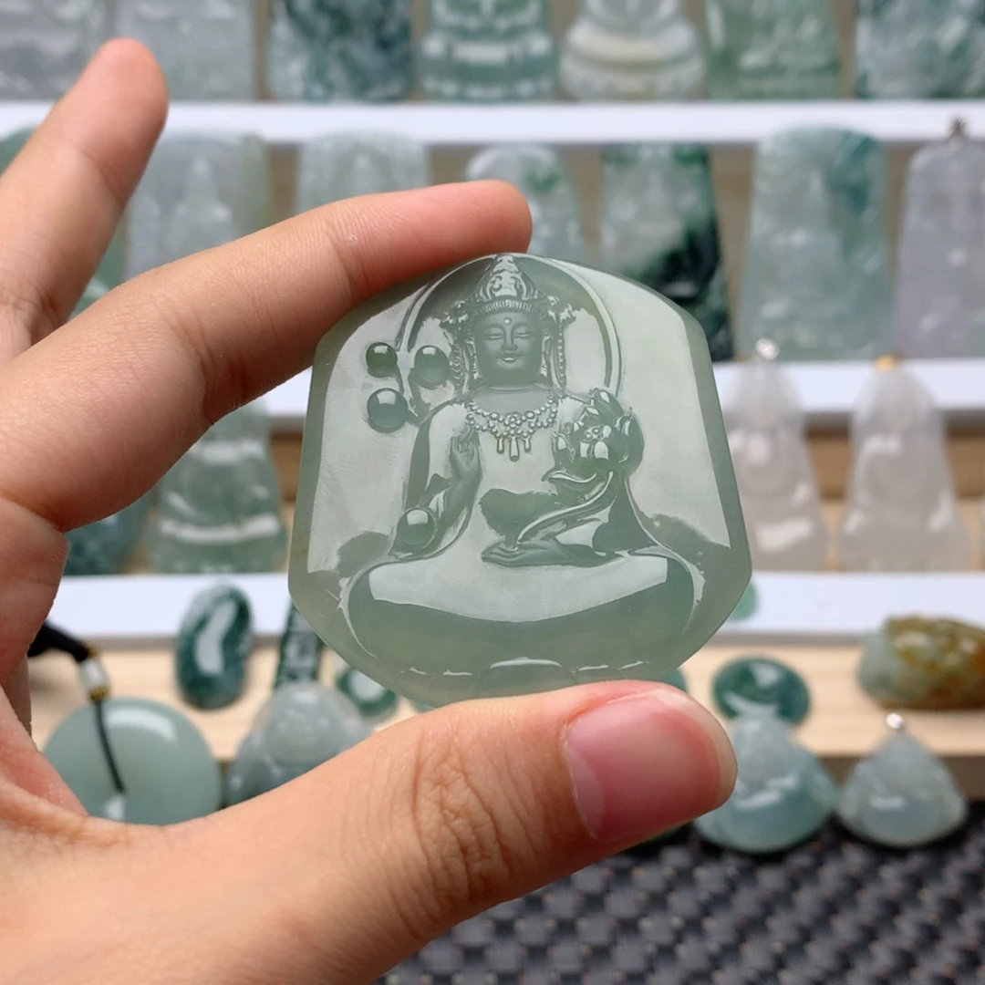 翡翠未镶嵌吊坠(不含链)观音