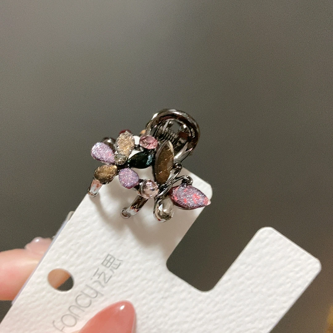 泛思0611蝶恋花2公分抓夹顶夹侧边刘海夹小众可爱迷你小抓夹素款