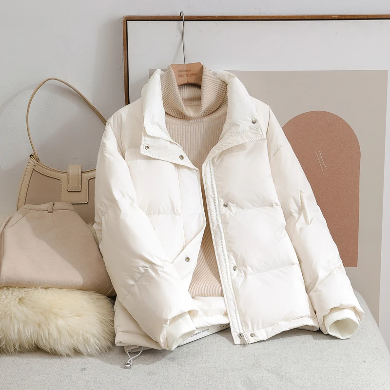 羽绒服女短款2025年冬季新款韩版小个子加厚宽松时尚面包服外套潮