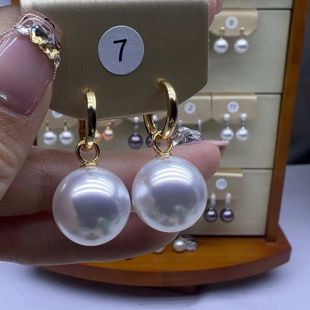 淡水珍珠耳饰银S925镶嵌