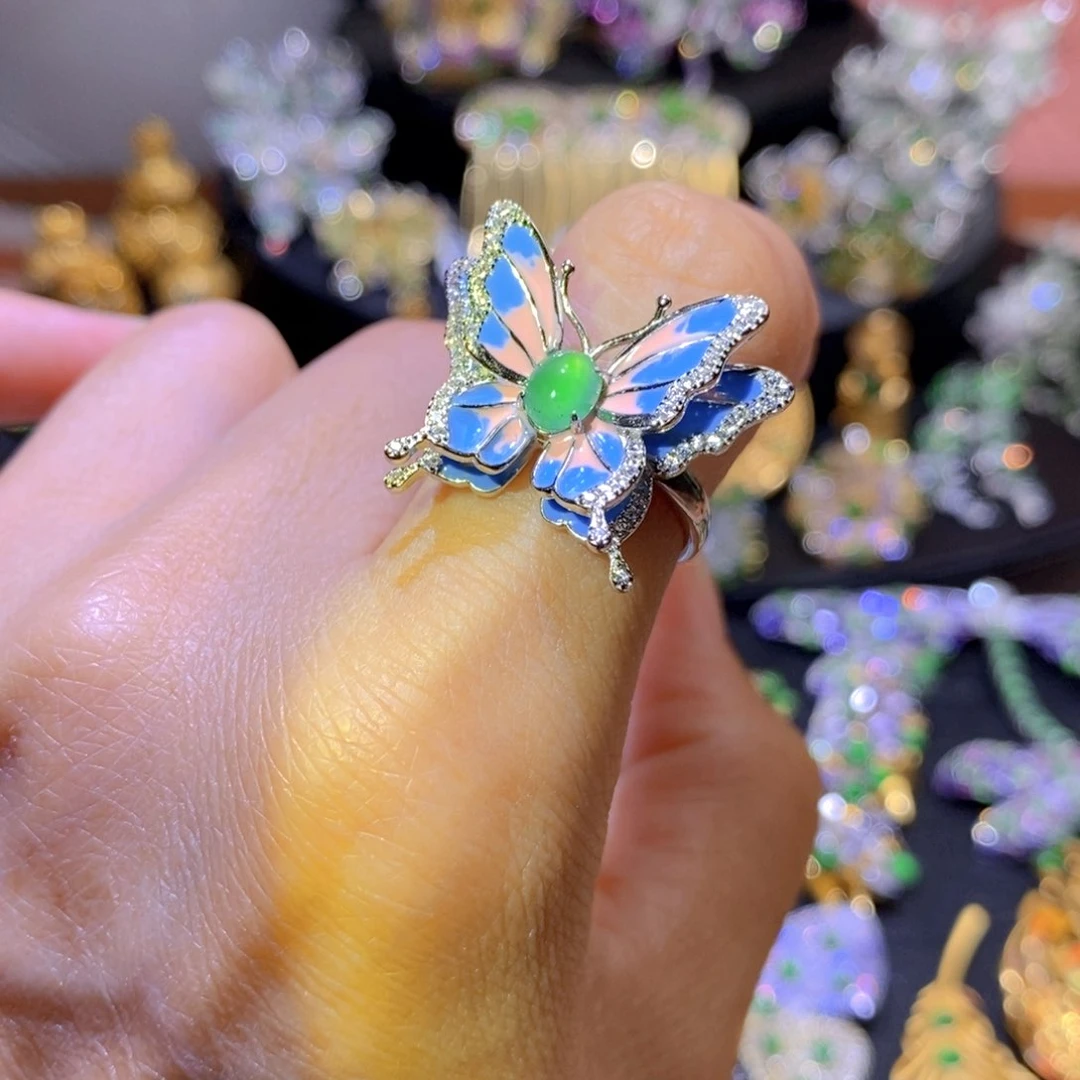 吊坠(不含链)银S925镶嵌翡翠