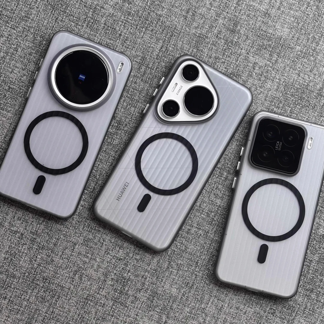 新款光栅瓦楞纹适用vivox200华为苹果小米荣耀带磁吸防指纹手机壳