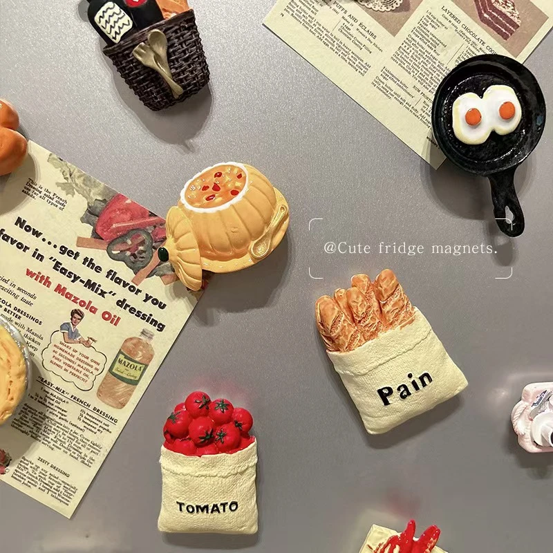 创意3D立体食物冰箱贴趣味磁力吸铁装饰磁贴
