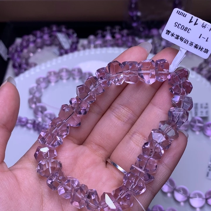 未镶嵌手链紫晶玻利维亚切角