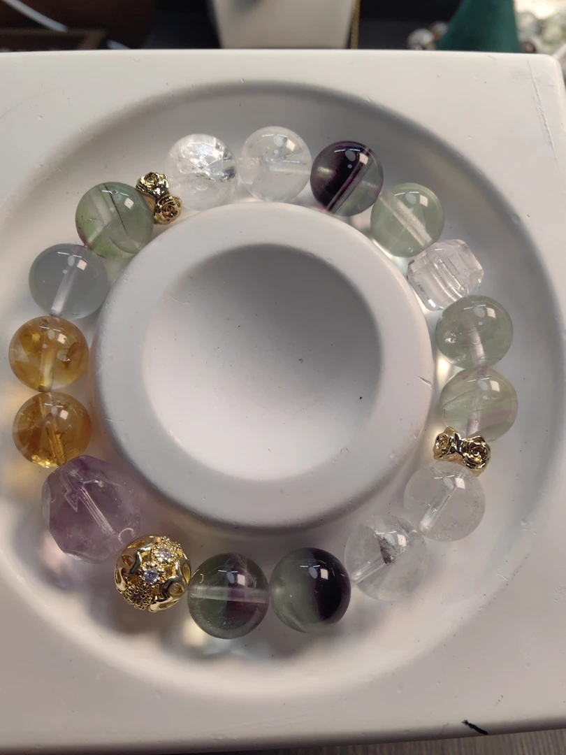 气质彩色瑞丽女士珠宝拼色配饰手工百搭饰品水晶手串