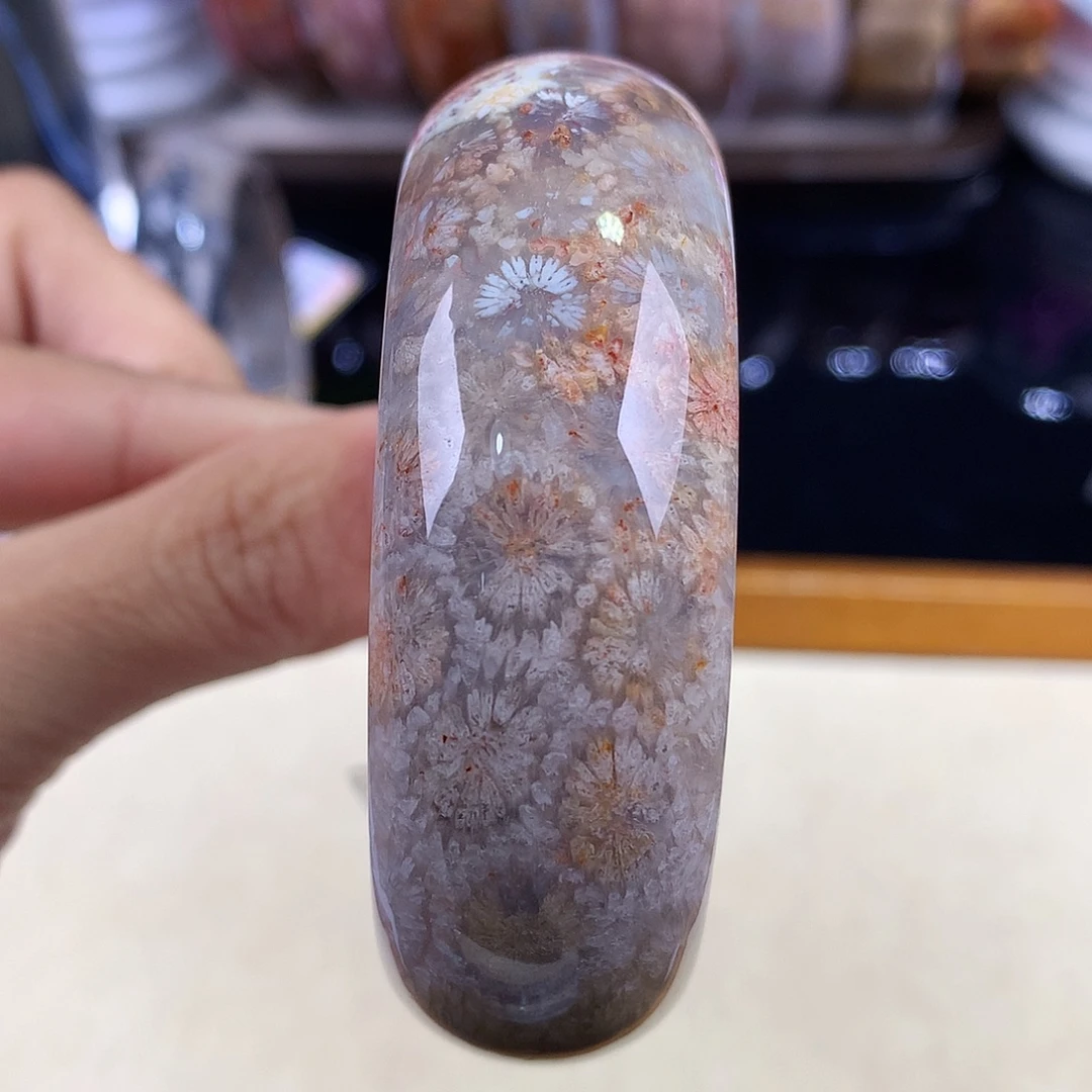 硅化珊瑚（珊瑚玉）未镶嵌吊坠(赠链)70号55圈口