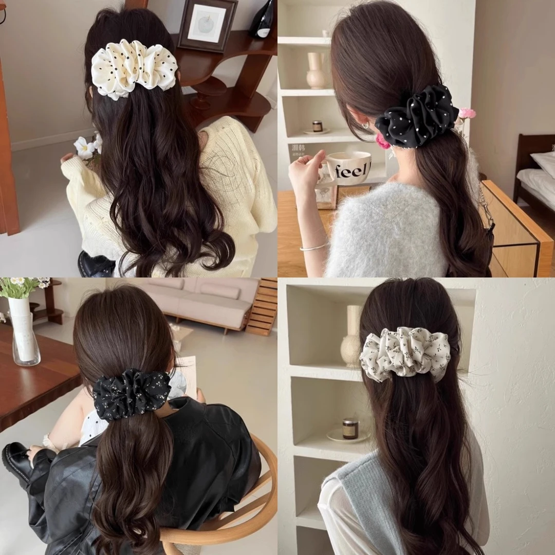 云朵泡泡波点香蕉夹氛围感半扎发夹后脑勺高马尾横夹盘发抓夹头饰