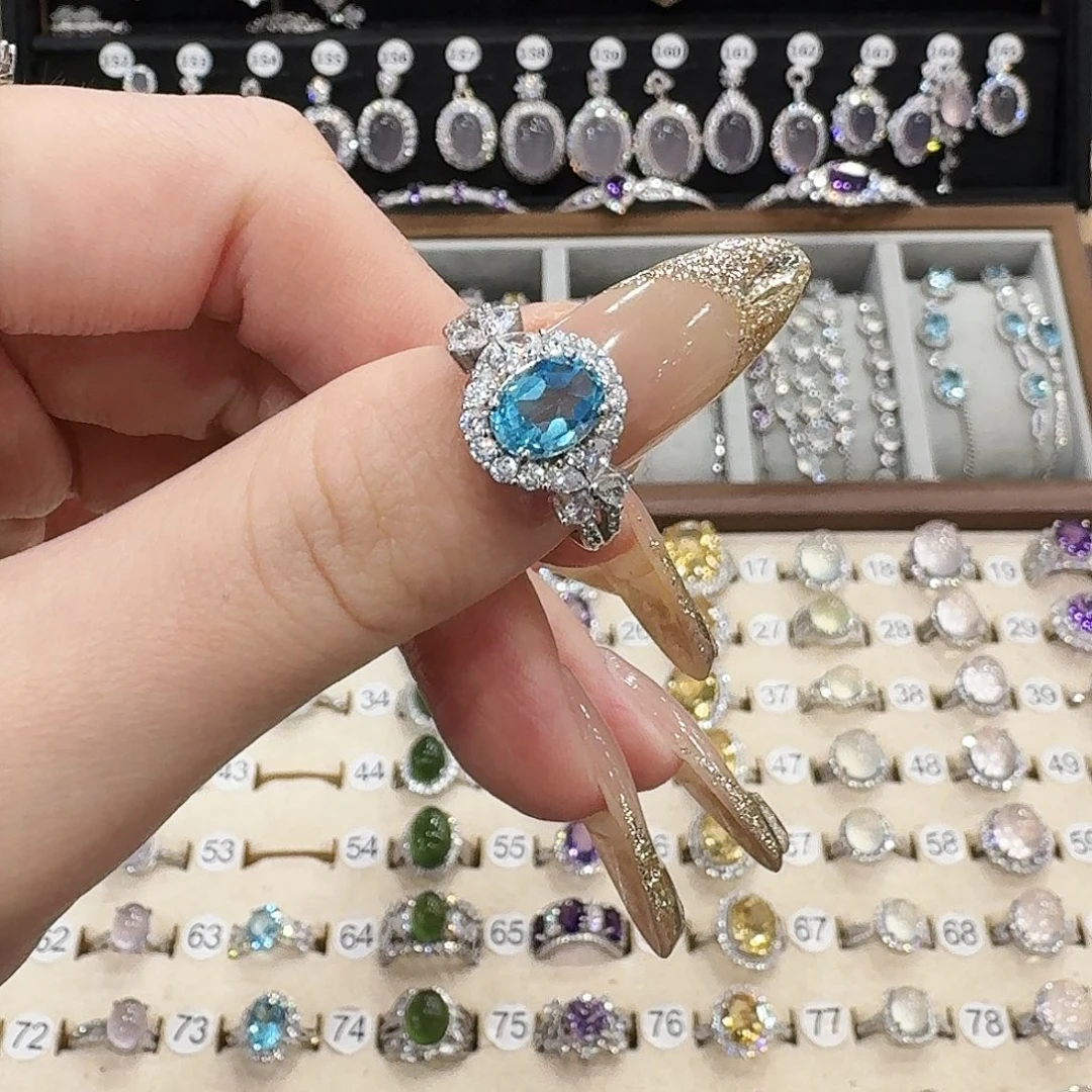 萱****托帕石银S925镶嵌戒指