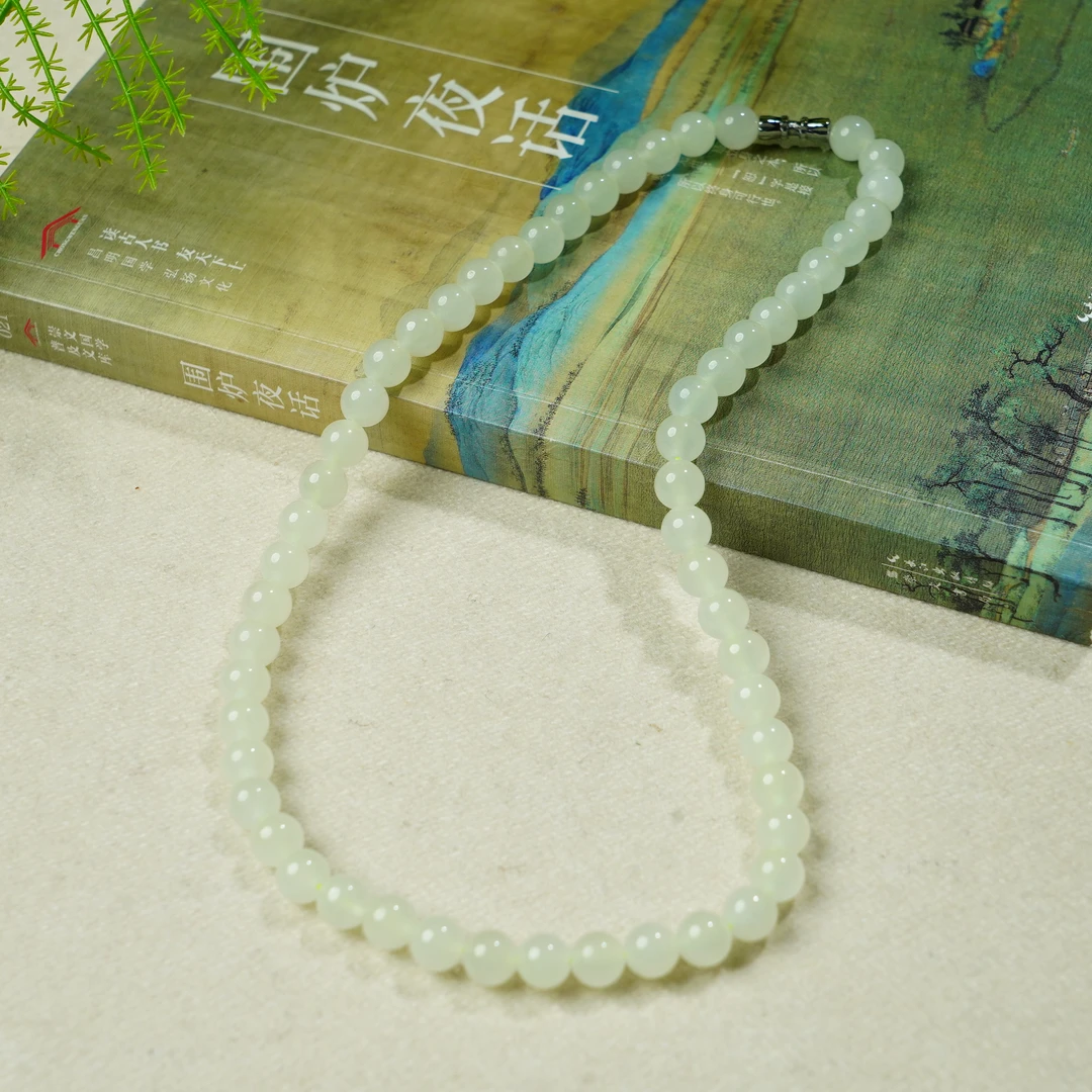【小池专属】和田玉蜂蜜水珠串 总长45cm/8mm TZ7378清