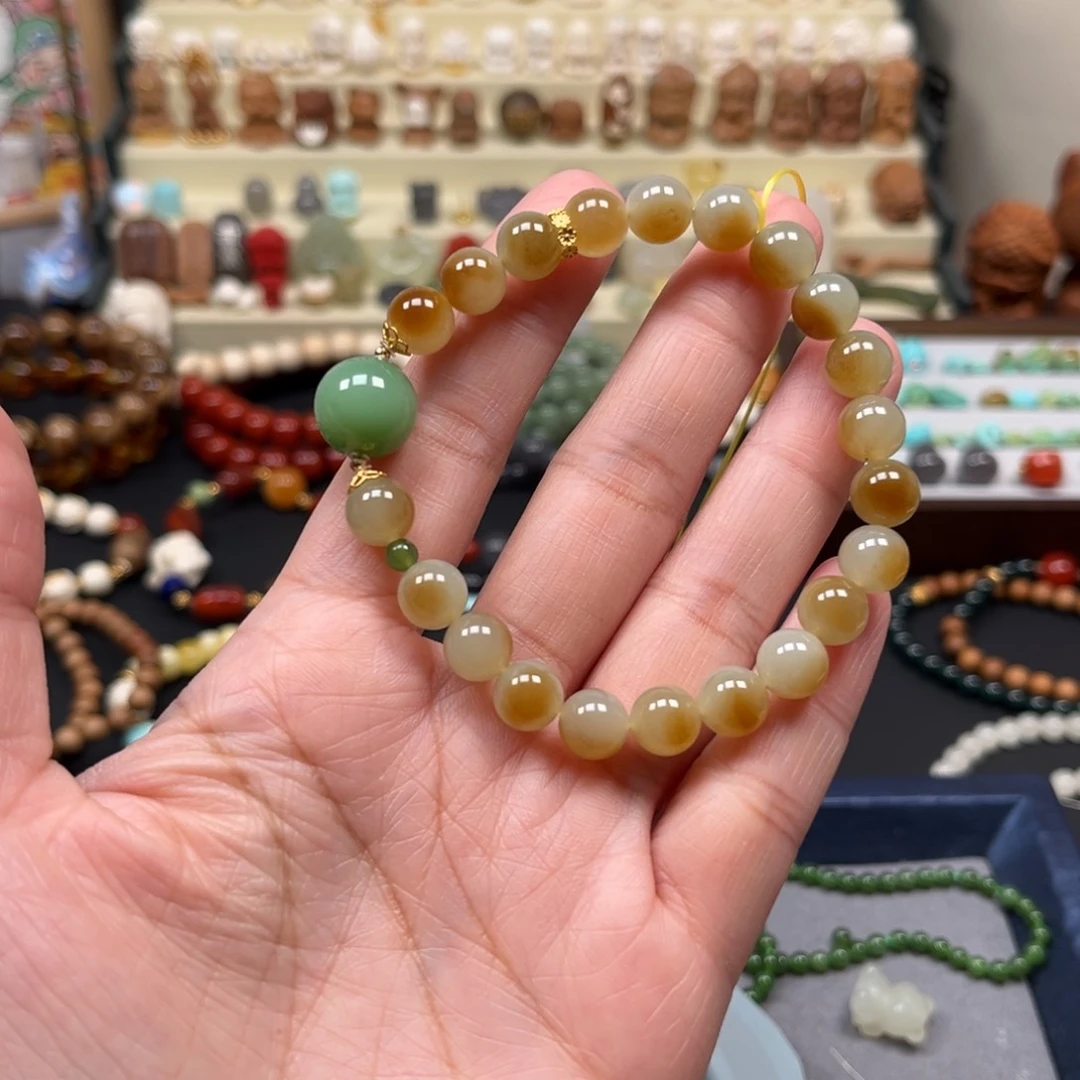 和田玉手串未镶嵌小*儿单圈手串