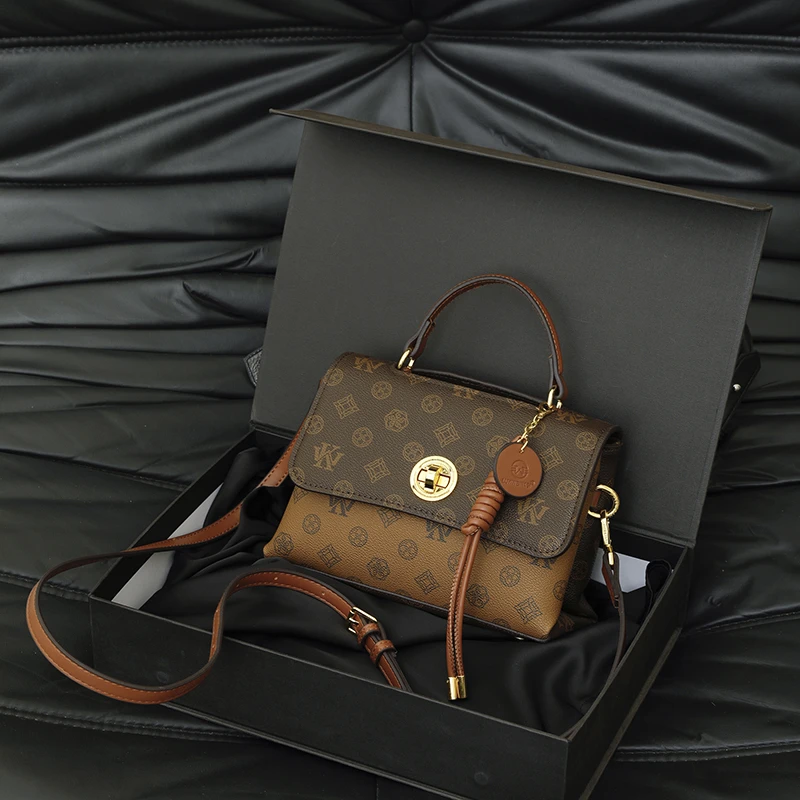 复古双层包包通勤女包2025秋冬新款时尚百搭斜挎包休闲手提单肩包