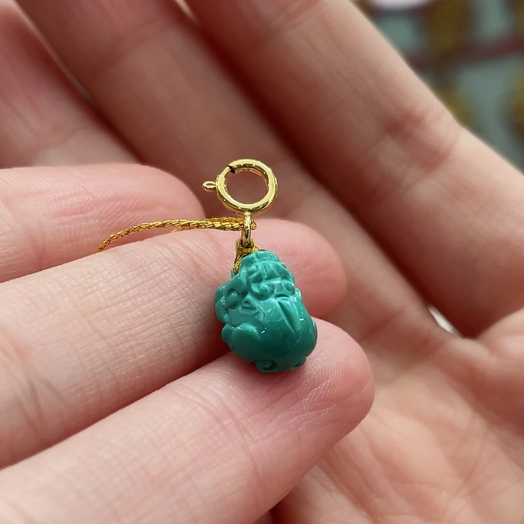 绿松石颈饰18K金镶嵌