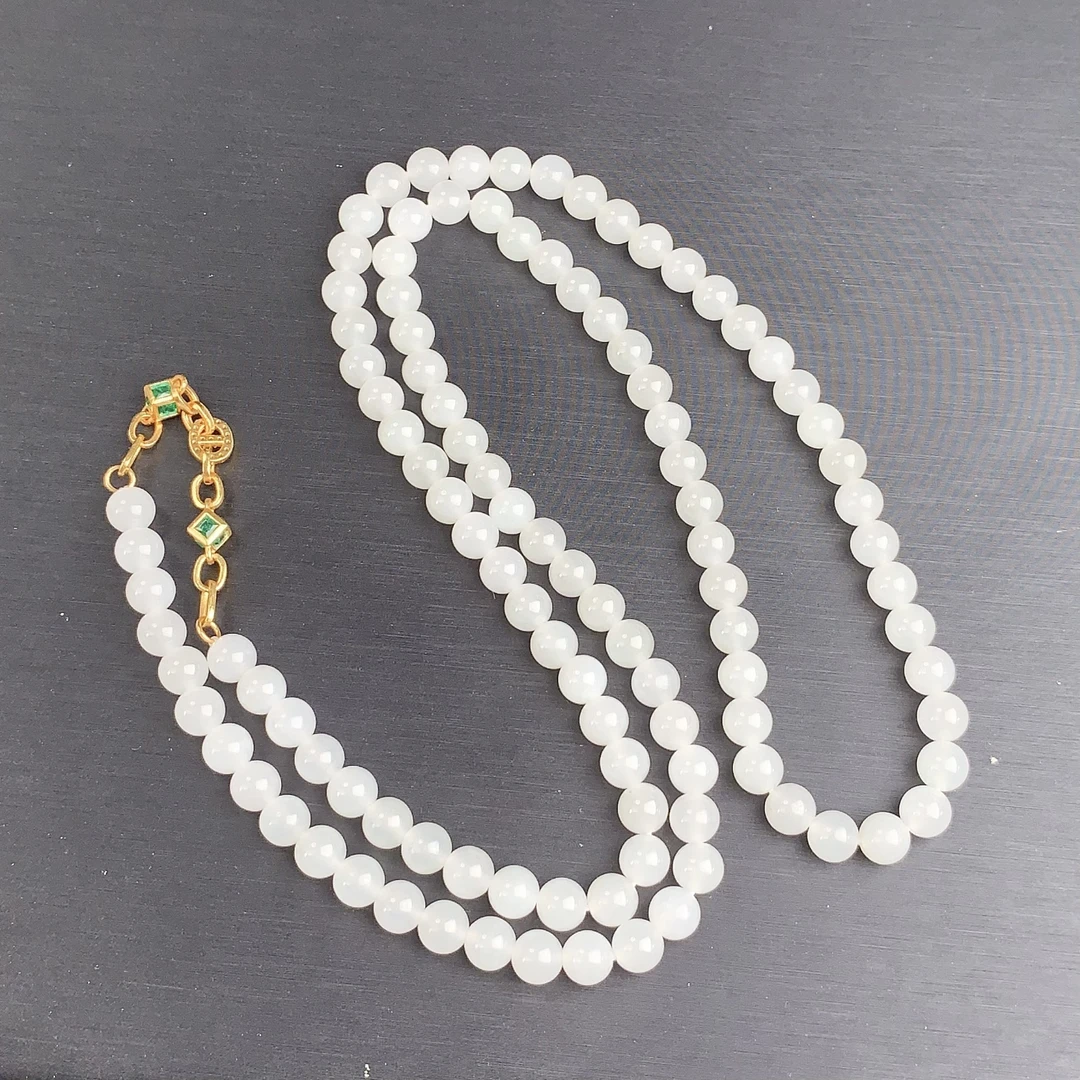 【麦子家族夏日特惠】天然和田玉S925银5-6项链百搭珠宝时尚D2149