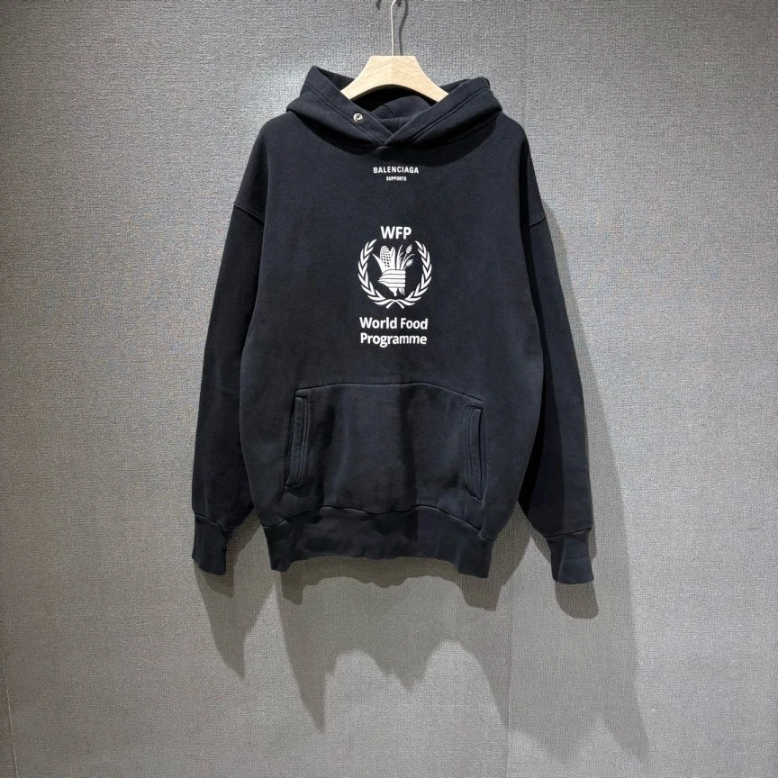99新 Balenciaga/巴黎世家 (pm) WFP联名麦穗帽衫卫衣 M码/1544