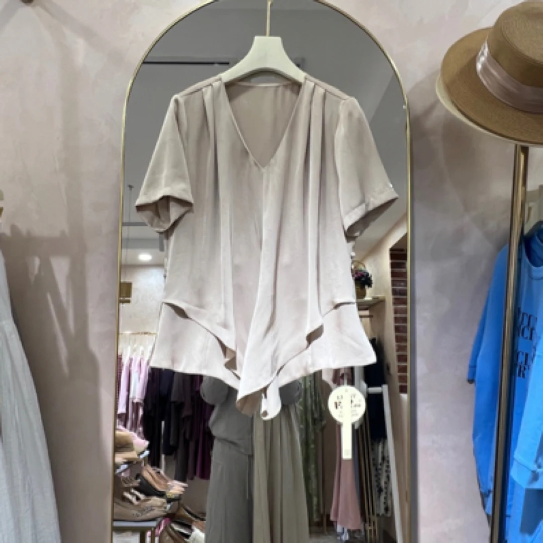 高端时装显瘦衬衣裤子套装香槟色