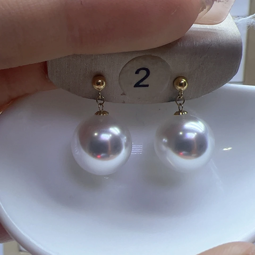 淡水珍珠耳饰18K金镶嵌