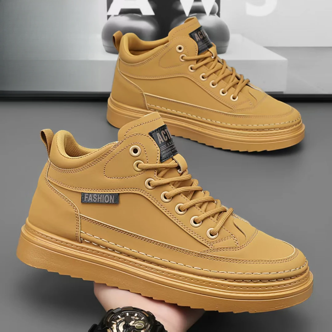 男鞋马丁靴2024新款秋季高帮英伦工装靴男士百搭厚底耐磨