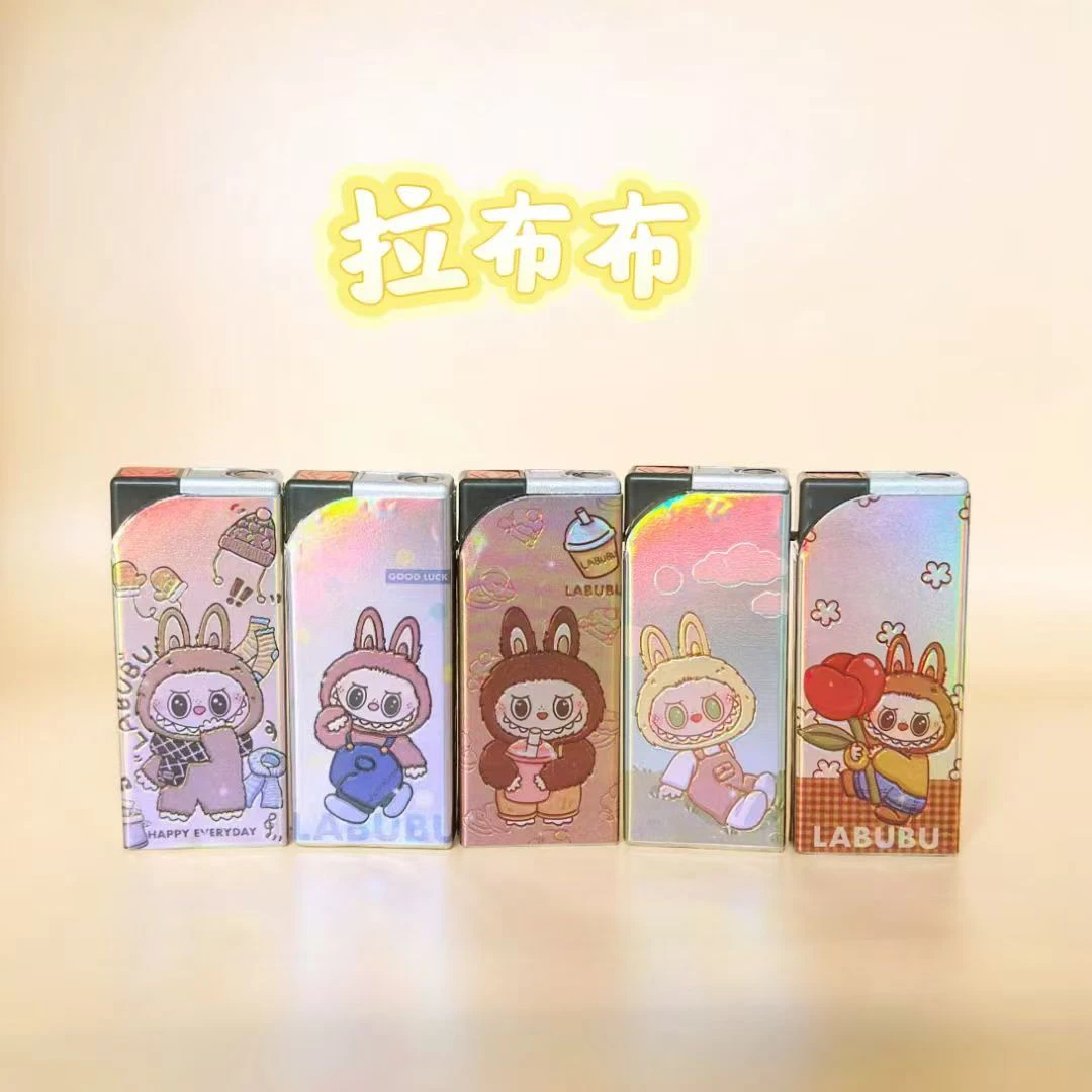 卡通可爱可充气蓝焰防风直冲金属铁壳创意打火机