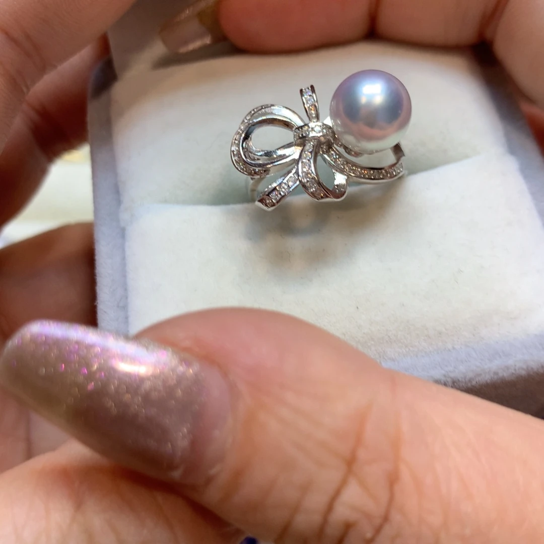 海水珍珠戒指银S925镶嵌