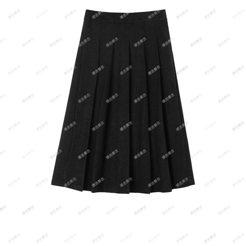 原创设计24-1629【山水秀】洋气时尚休闲百搭女士秋冬加厚百褶裙