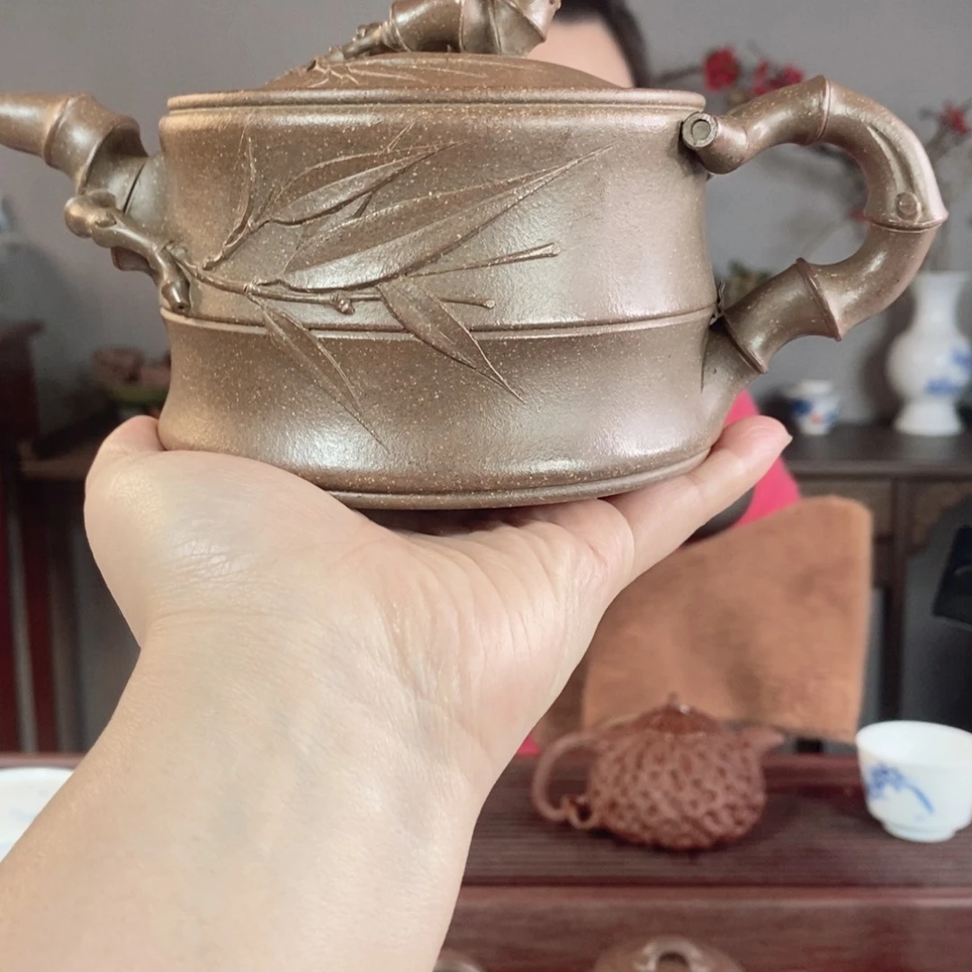 紫砂茶壶泰***熊竹段
