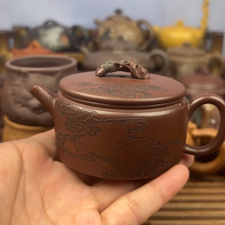茶壶紫砂胜天半子原矿老紫泥120c