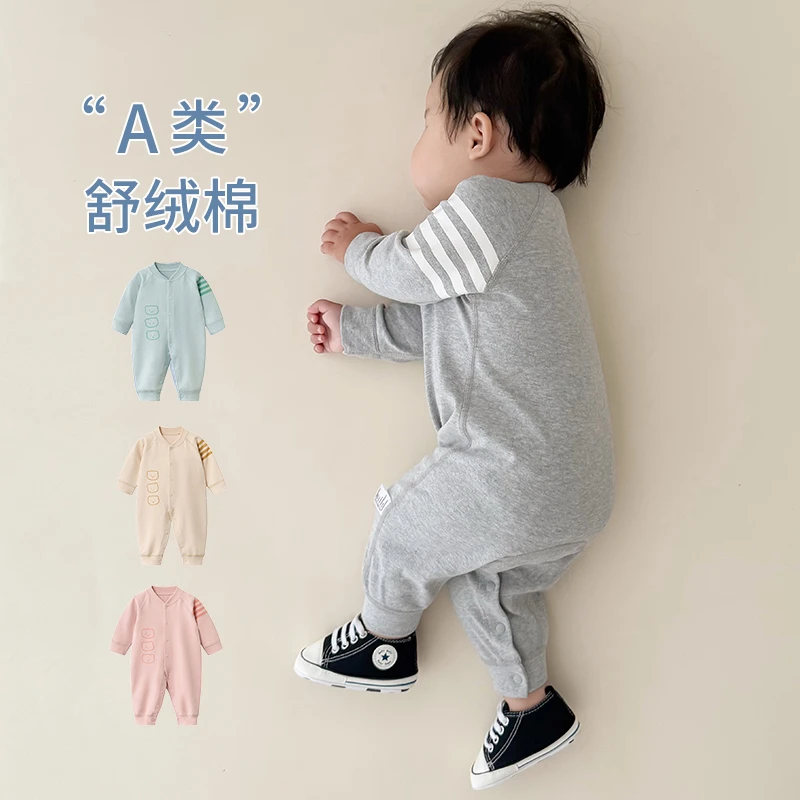 早秋新款婴儿衣服纯棉长袖超萌男女宝宝连体衣外出哈衣爬服春秋装