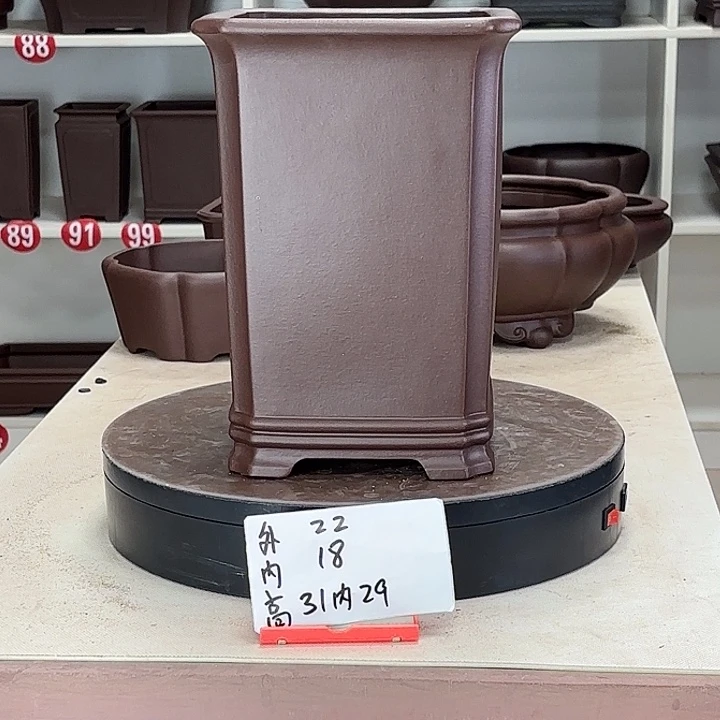 紫砂花盆切角千筒