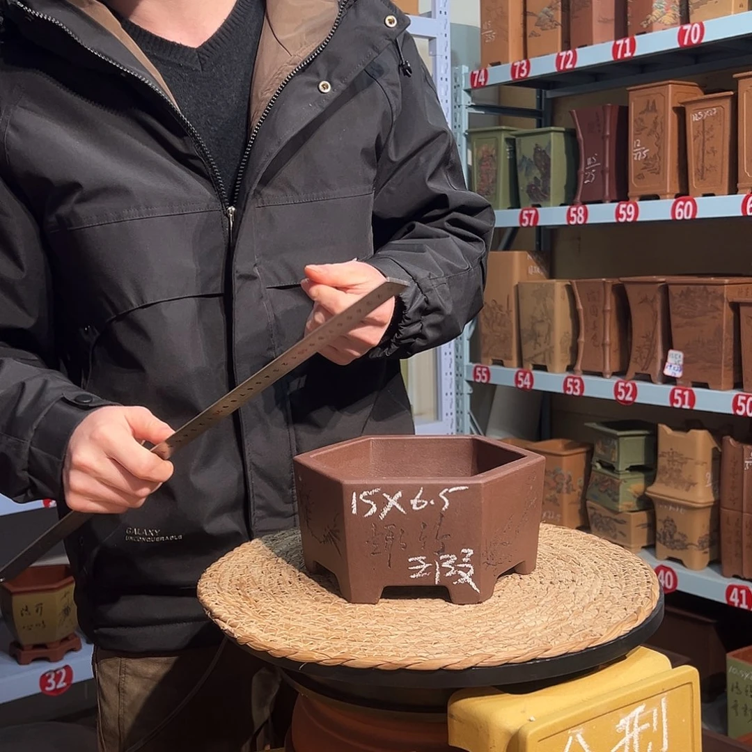 天心紫砂手工花盆