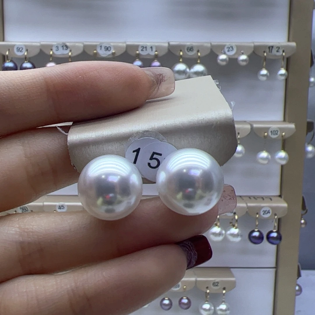 淡水珍珠耳饰18K金镶嵌