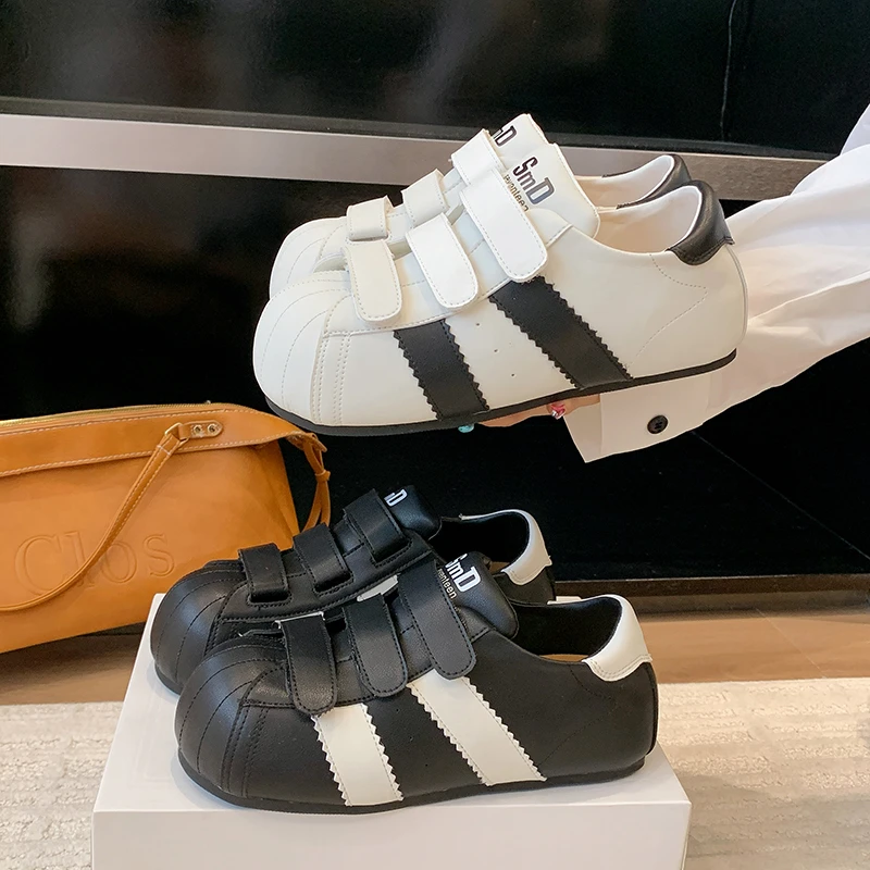 明星同款卡通丑萌贝壳头德训鞋女款夏季魔术贴潮鞋平底休闲运动鞋