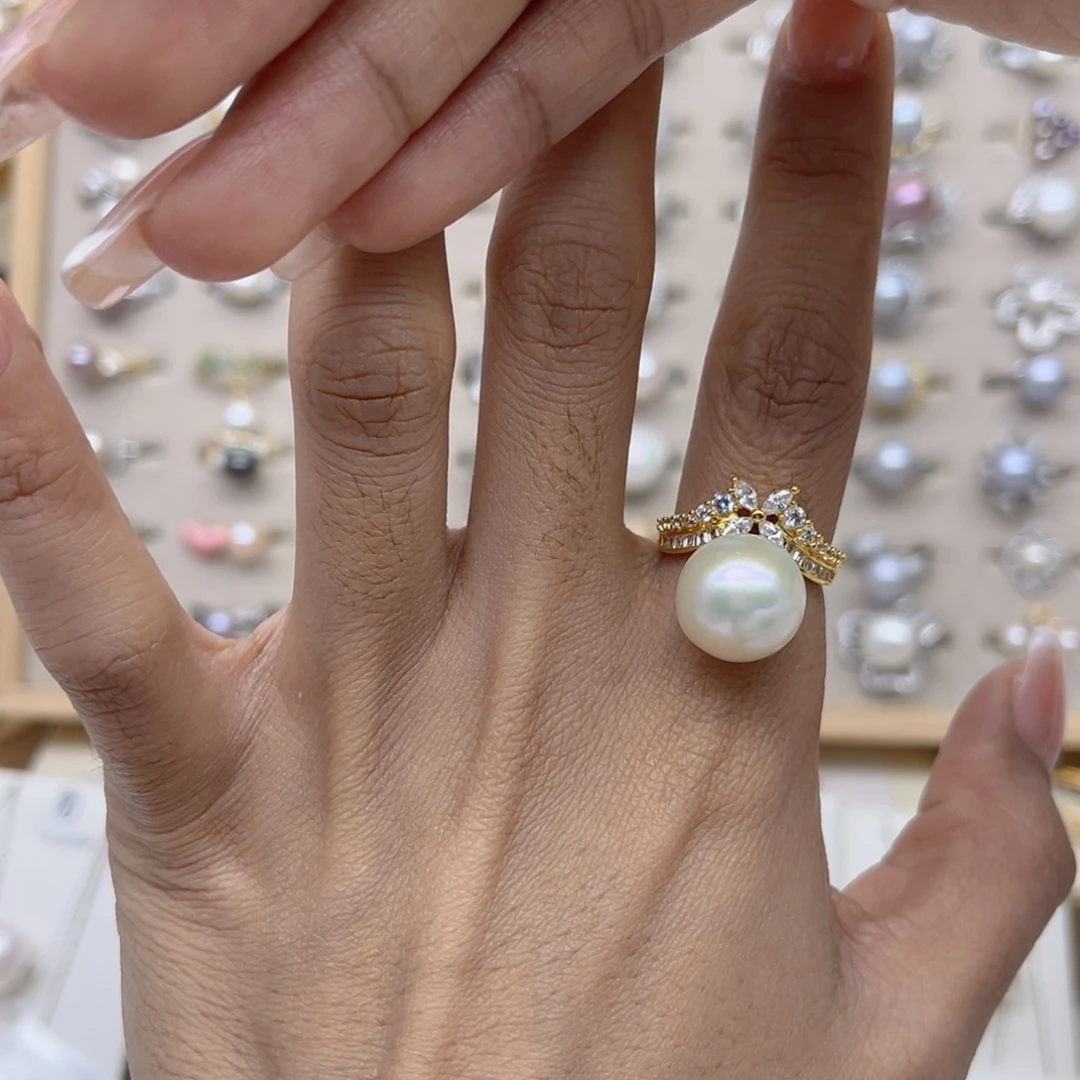 小****银S925镶嵌淡水珍珠戒指
