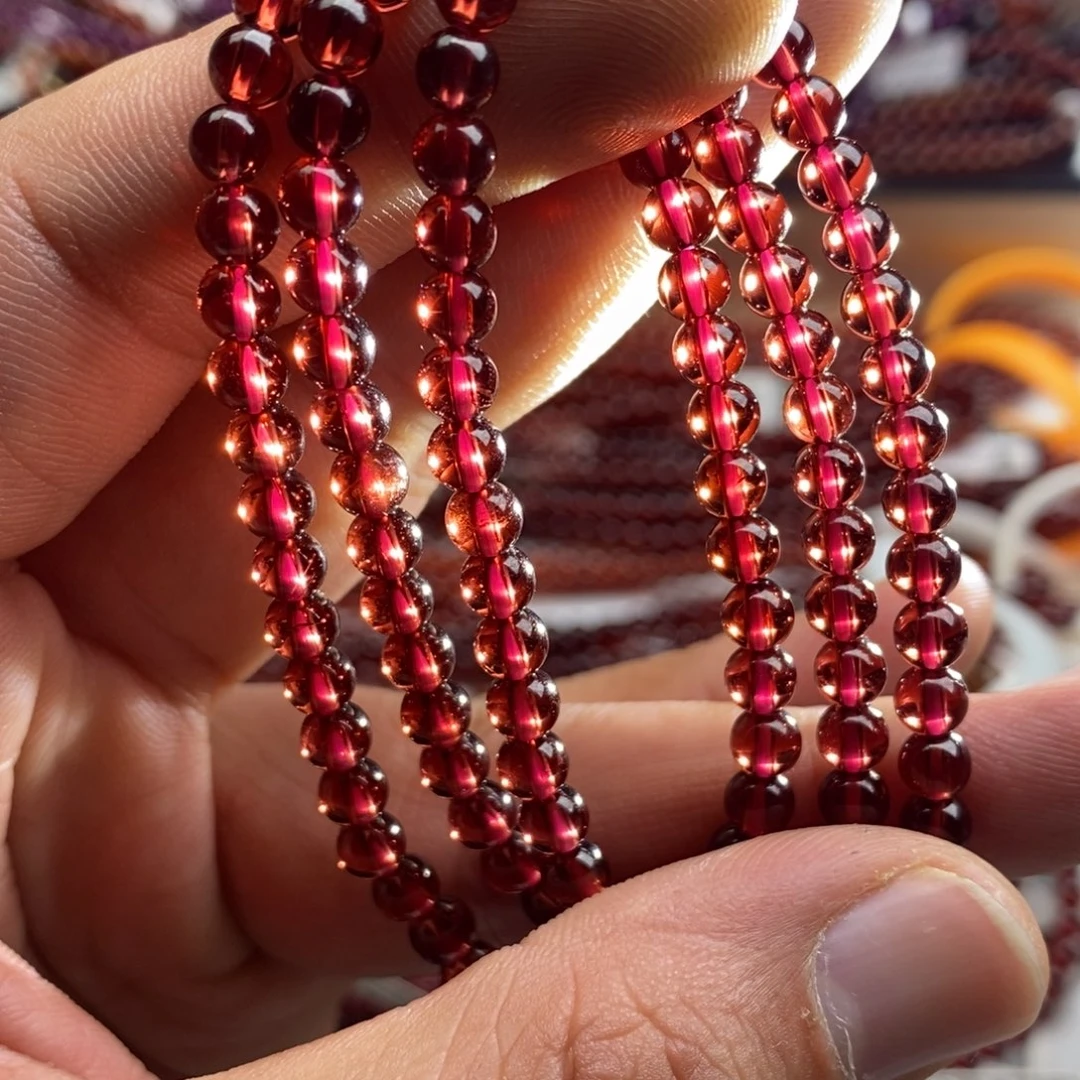 未镶嵌石榴石手链4.8mm收藏级香槟色