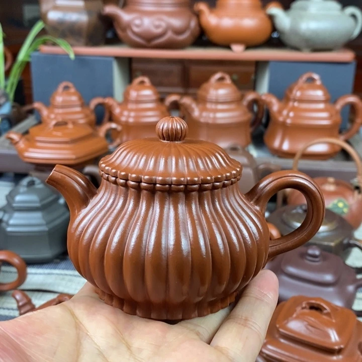 茶壶紫砂筋纹潘壶180CC原矿赵庄朱泥双十一特价