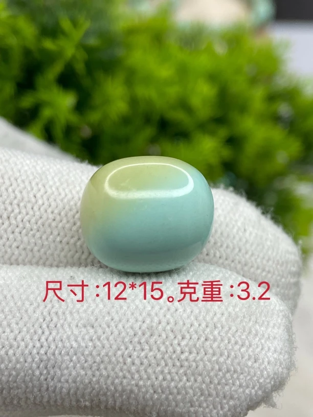 原矿绿松石水波纹彩色桶珠枣珠老型（地大证书）手工百搭单珠保真