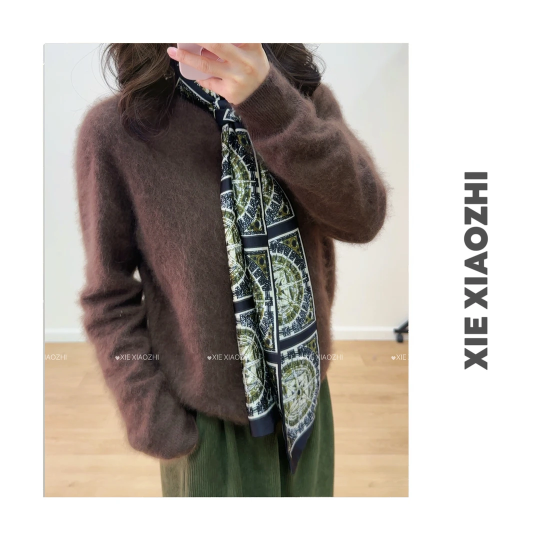 【半高领】羊绒拉毛系列！新款羊绒拉绒针织衫宽松毛衣冬季百搭女士