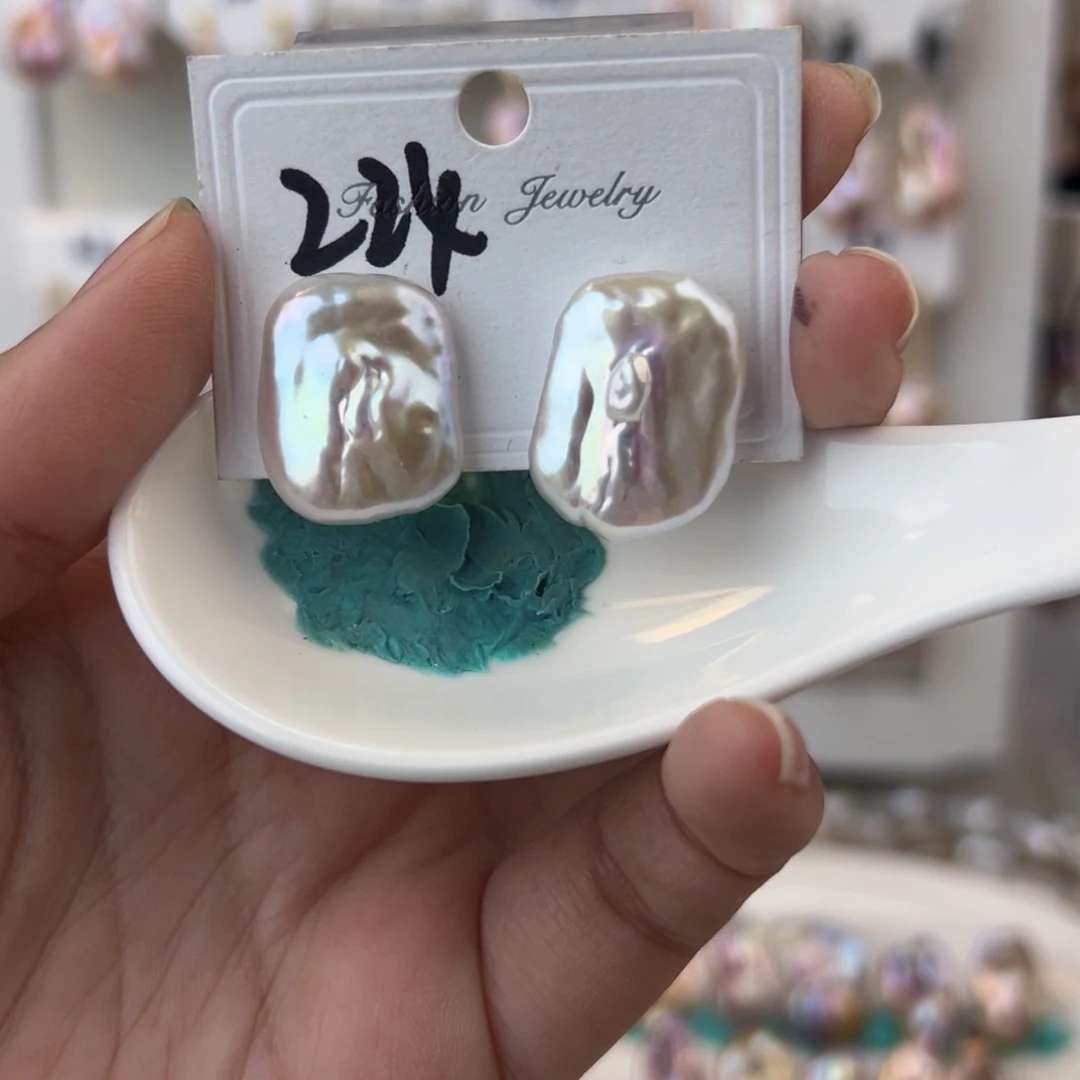 淡水珍珠耳饰银S925镶嵌