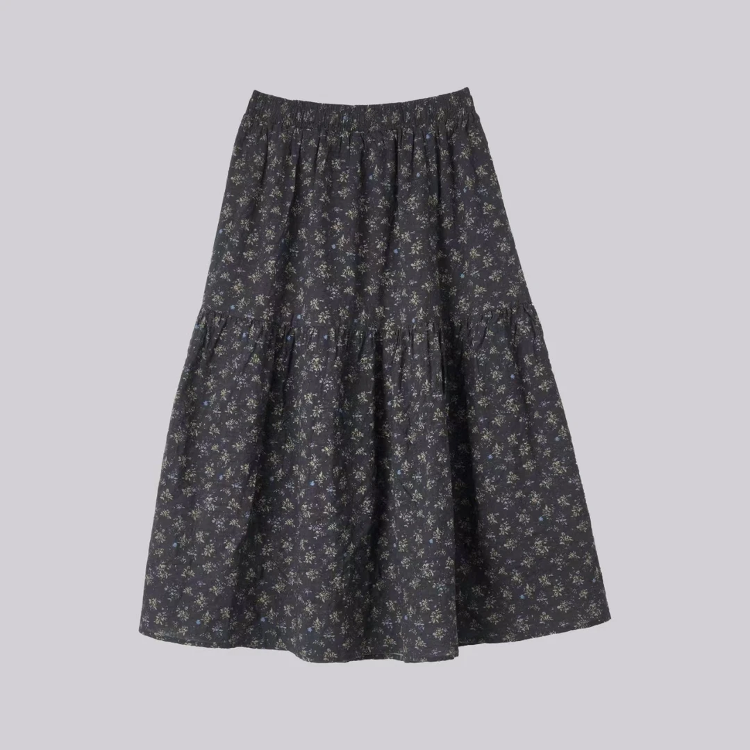 WKe   蓝色小碎花半裙