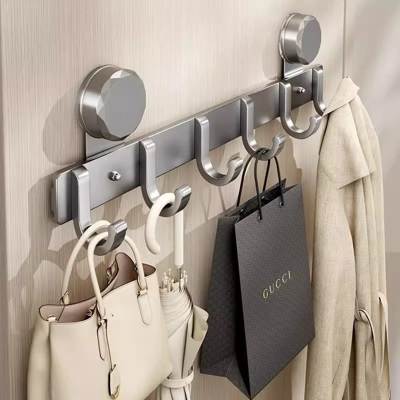 优勤吸盘门后挂钩免打孔强力承重门后挂衣架子收纳壁挂置物架排钩