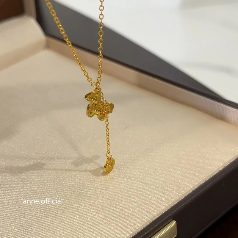 铜合金项链 小众设计感马上有钱小马钱币项链【X939】