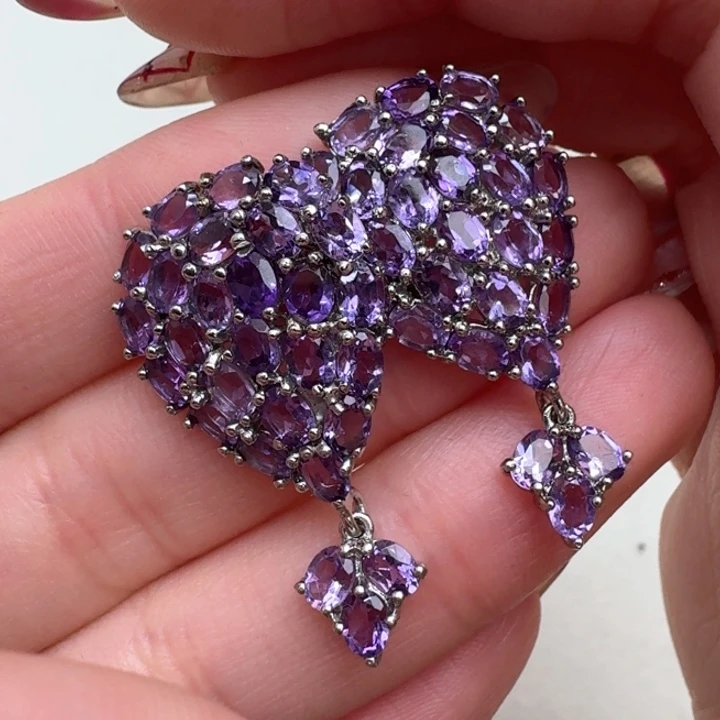 紫晶耳饰未镶嵌成品