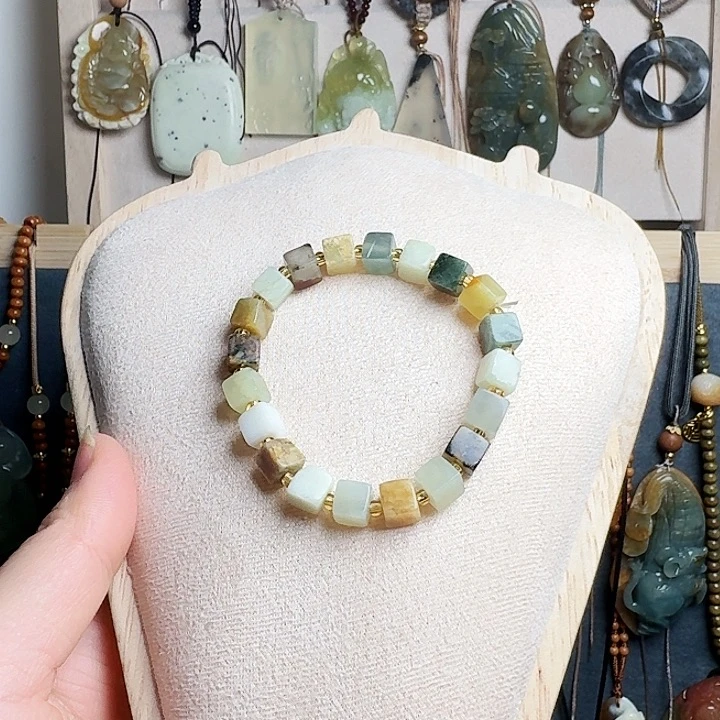 合金蛇纹石玉手链