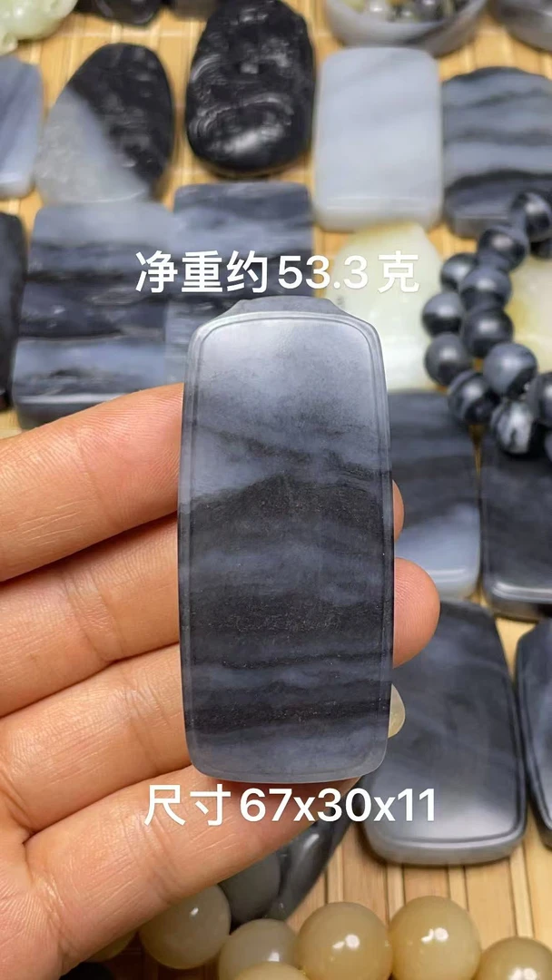 天然和田玉籽 料青花平安无事牌玉佩挂件吊坠