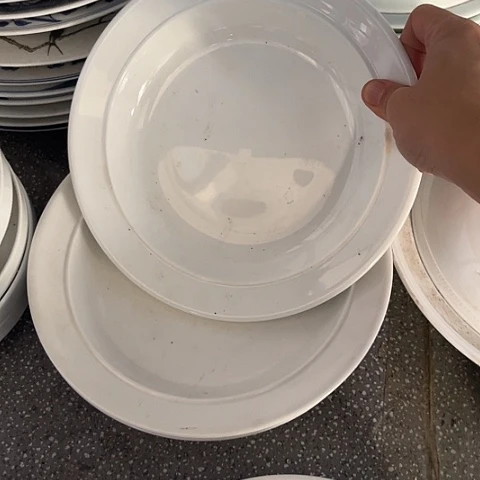 陶瓷8寸手工大球泥盘两个