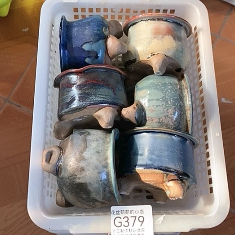紫砂花盆379微瑕品口径6厘米左右口不圆