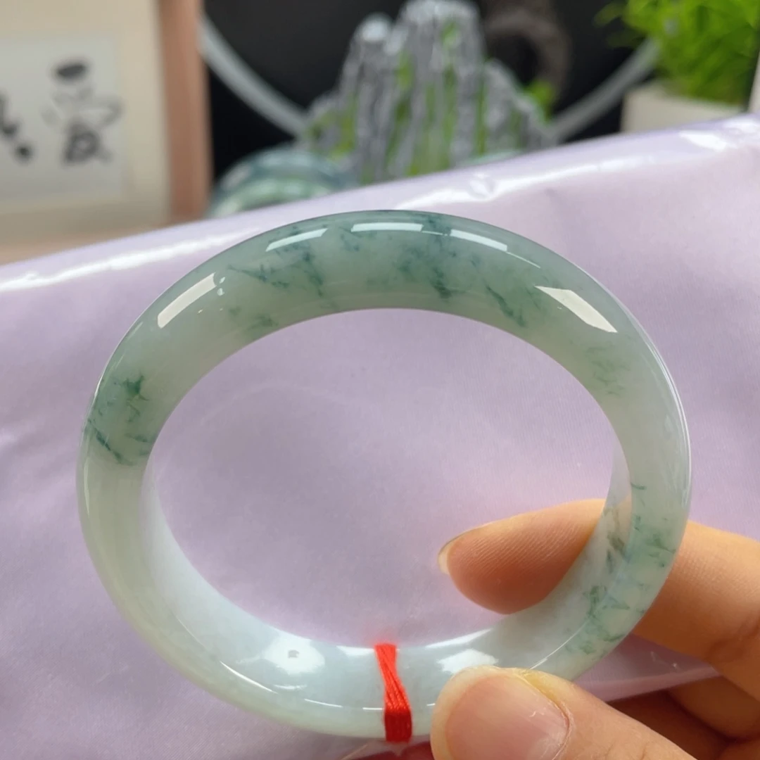 翡翠未镶嵌手镯冰润飘花翡翠手镯